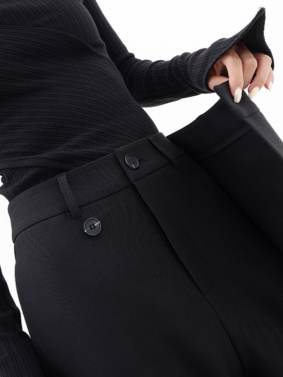 Layer Up Elegant Button Wide-Leg Dress Pants