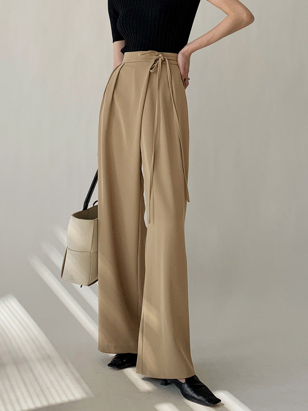 Free Spirit Tie-Waist Flowy Wide-Leg Dress Pants