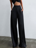 Dream State Oversized Satin Wide-Leg Dress Pants
