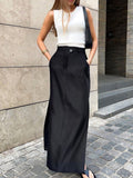 Staple Buttoned Maxi Skirt