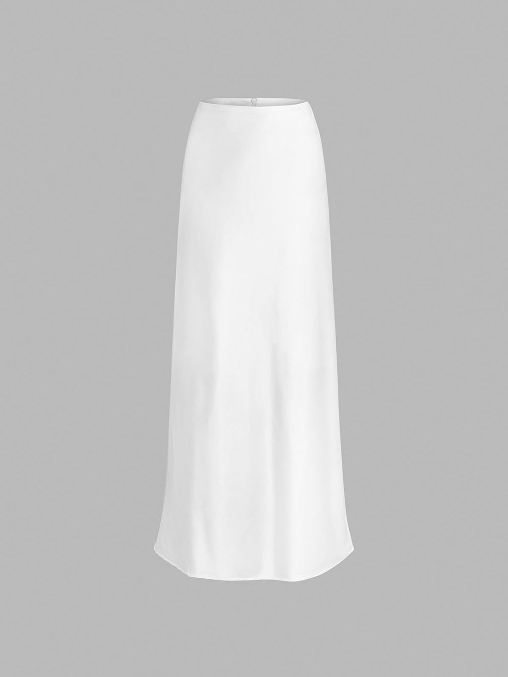 Ivory Glow Satin Flowy Maxi Skirt