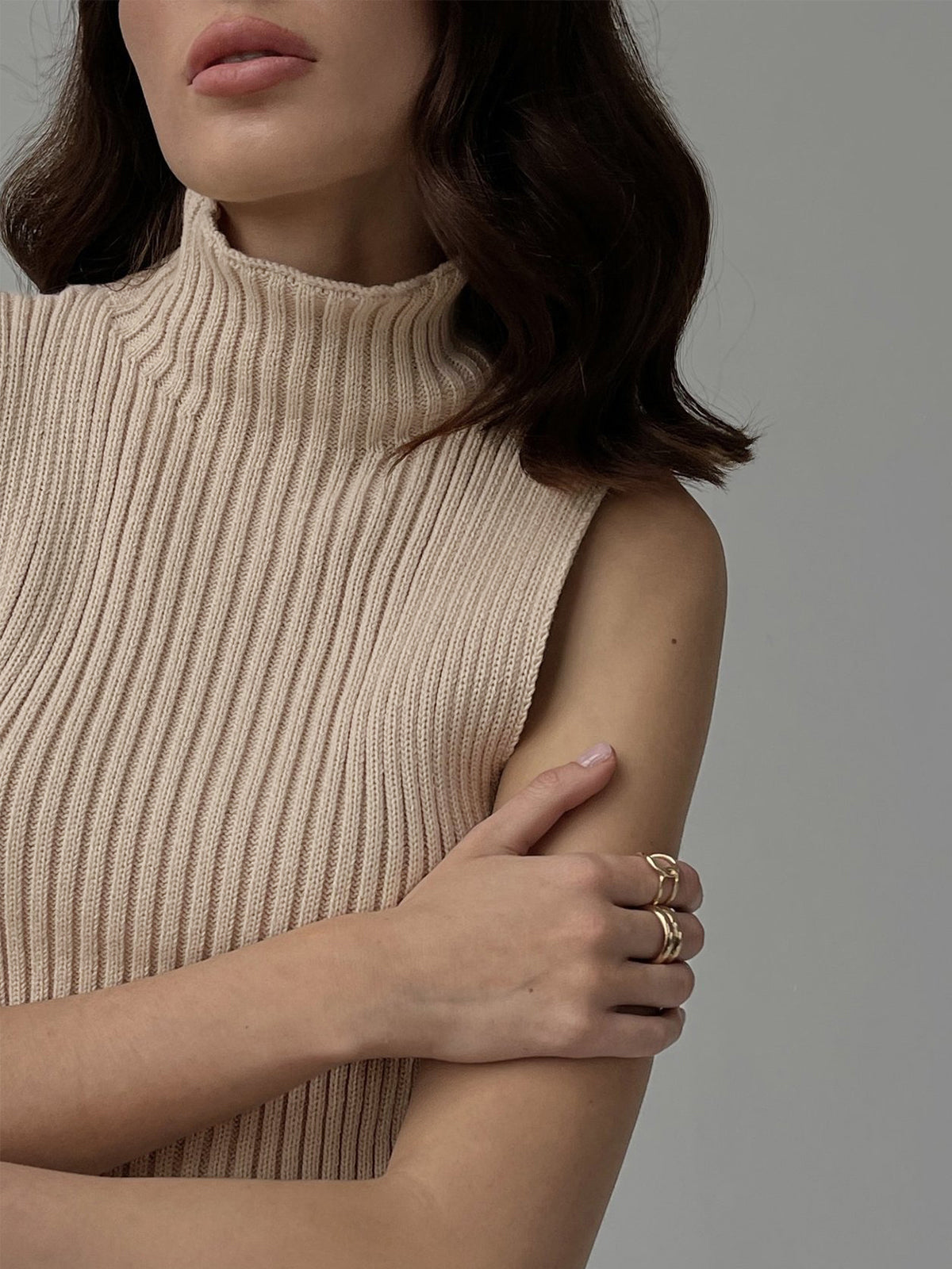 Clean Slate Mock Neck Chic Tank Top