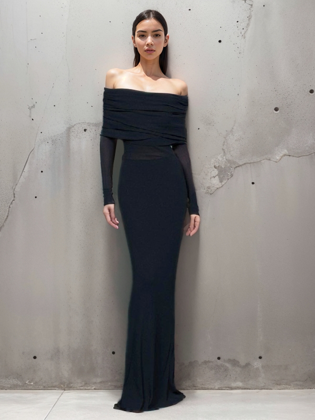 Her Choice Off-Shoulder Long Sleeve Maxi Dress