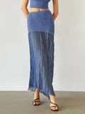 Ocean Wind Patchwork Soft Maxi Skirt