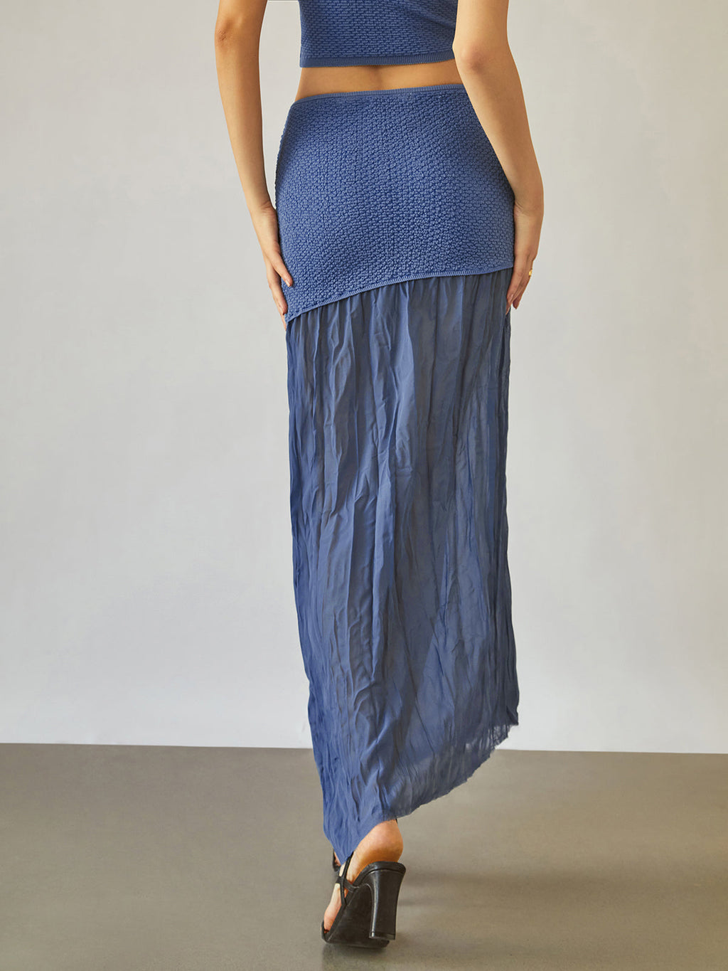 Ocean Wind Patchwork Soft Maxi Skirt