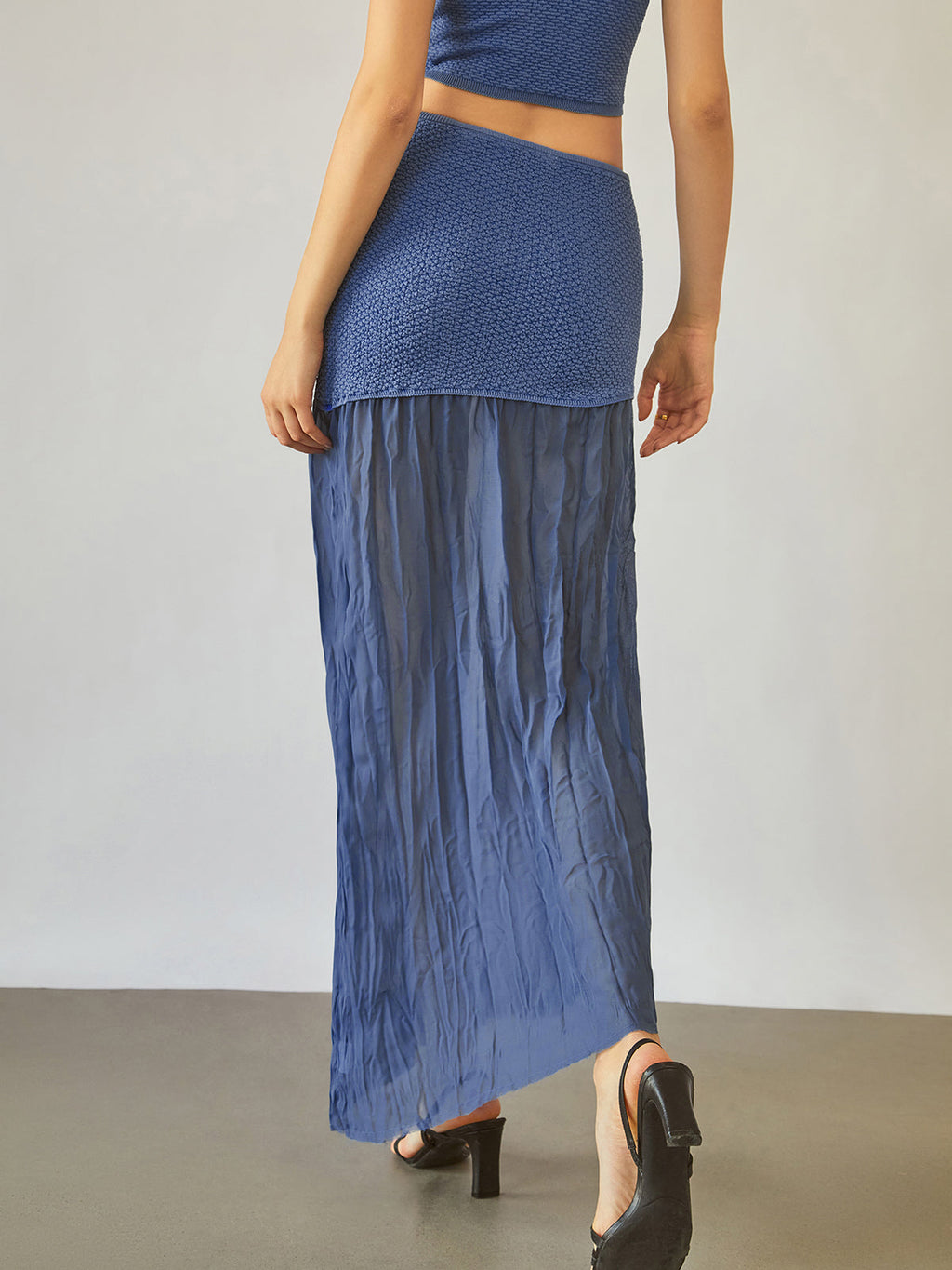Ocean Wind Patchwork Soft Maxi Skirt