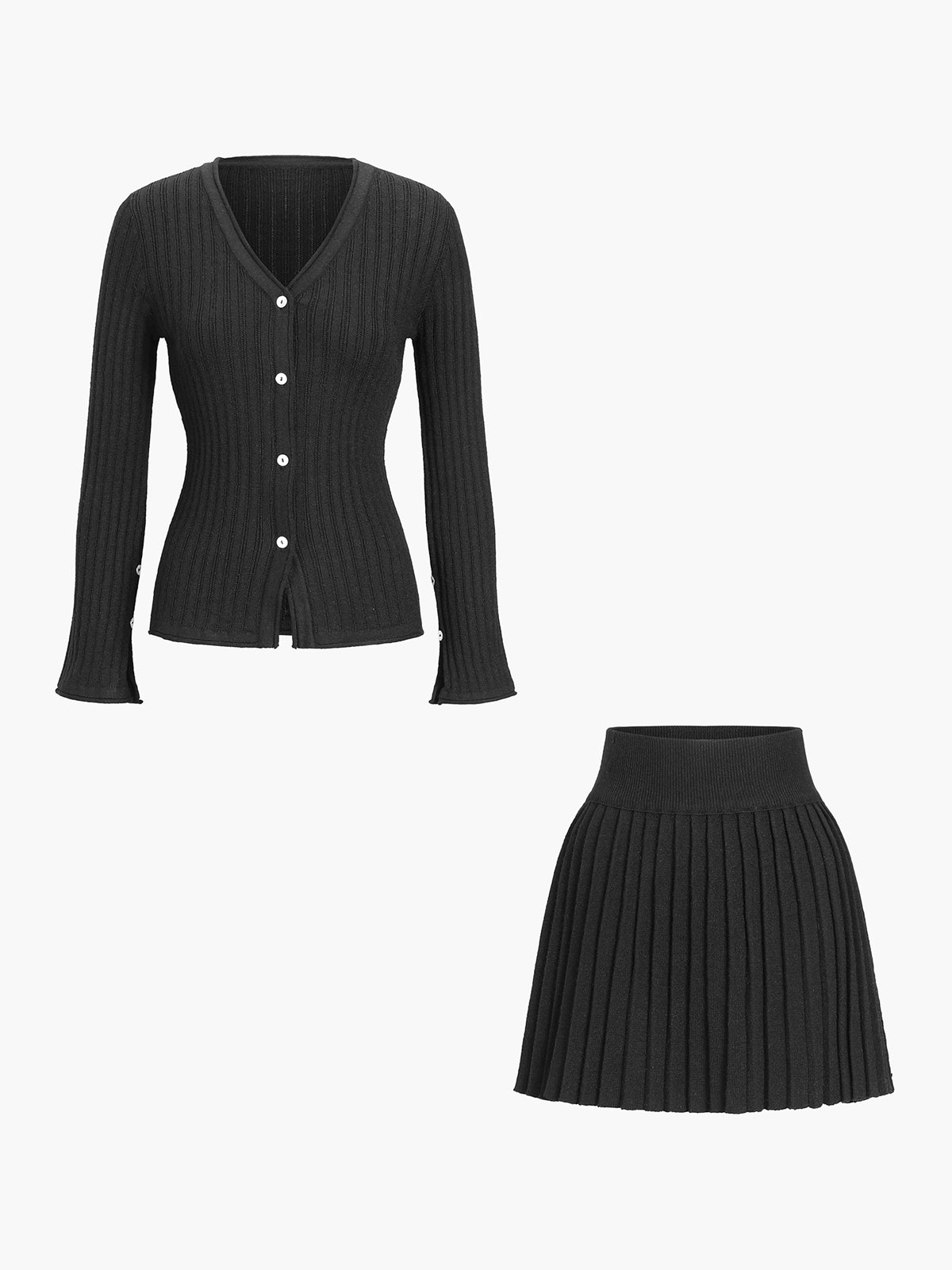 Sundaze Long Sleeve Two Piece Skirt Set