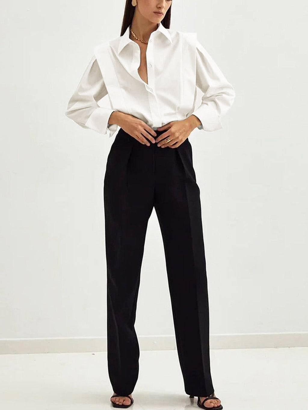 Ava Oversized Classic Button Down Cotton Shirt