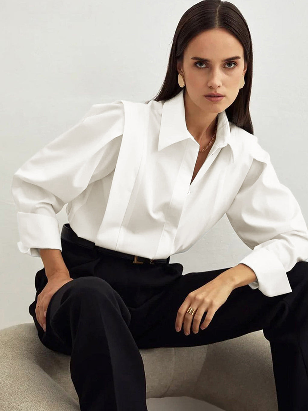 Ava Oversized Classic Button Down Cotton Shirt