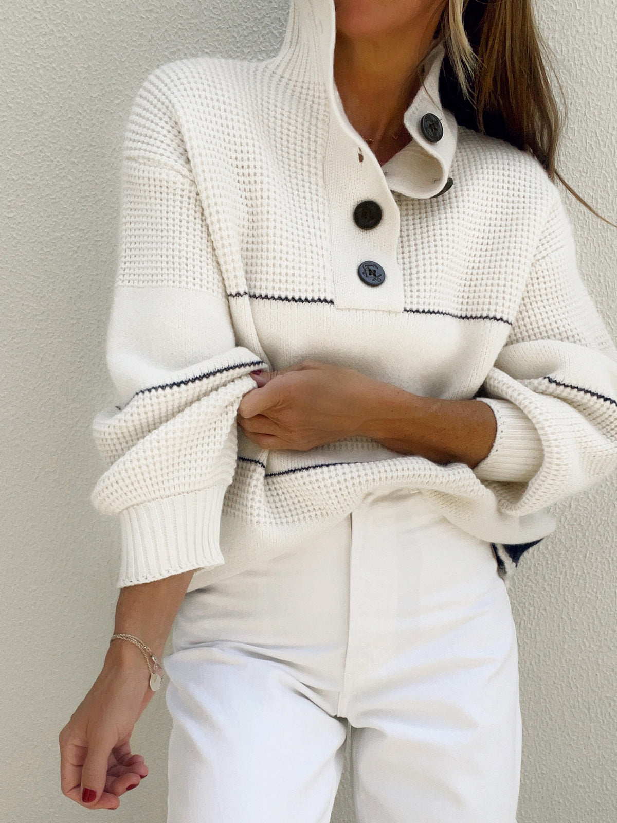 Relaxed Chic Button-Up Sweater