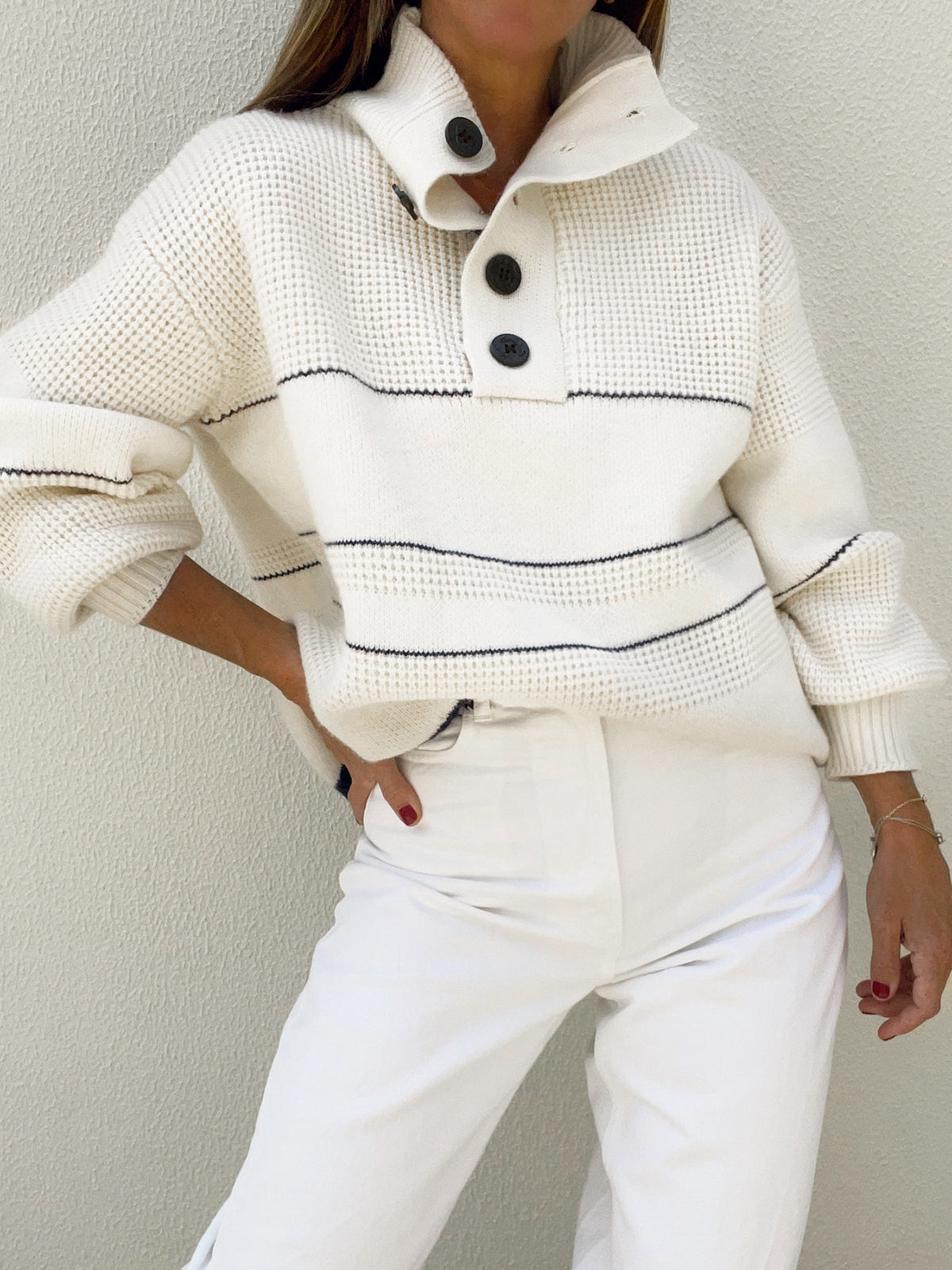 Relaxed Chic Button-Up Sweater
