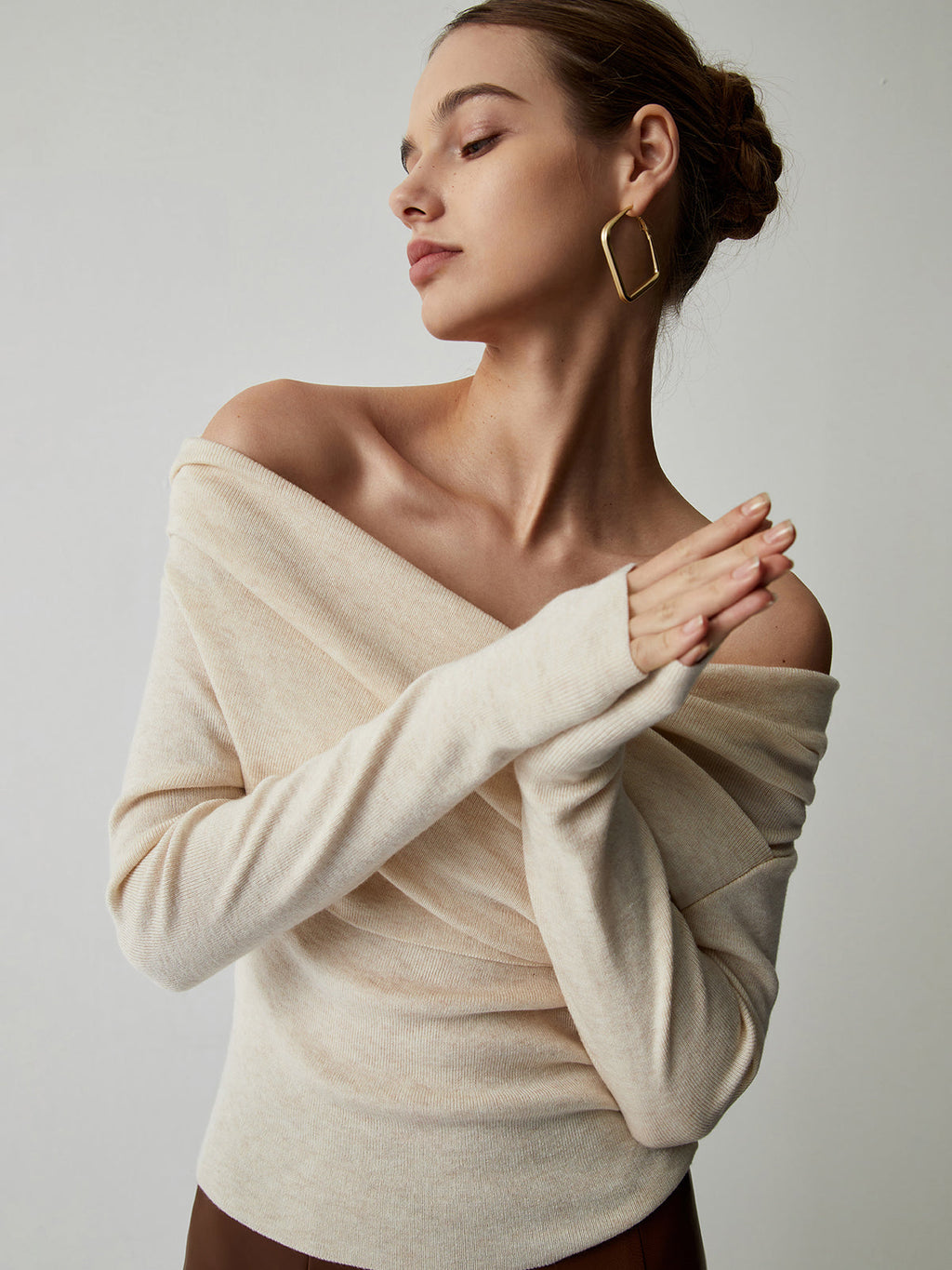 Golden Days Off Shoulder Knit Top