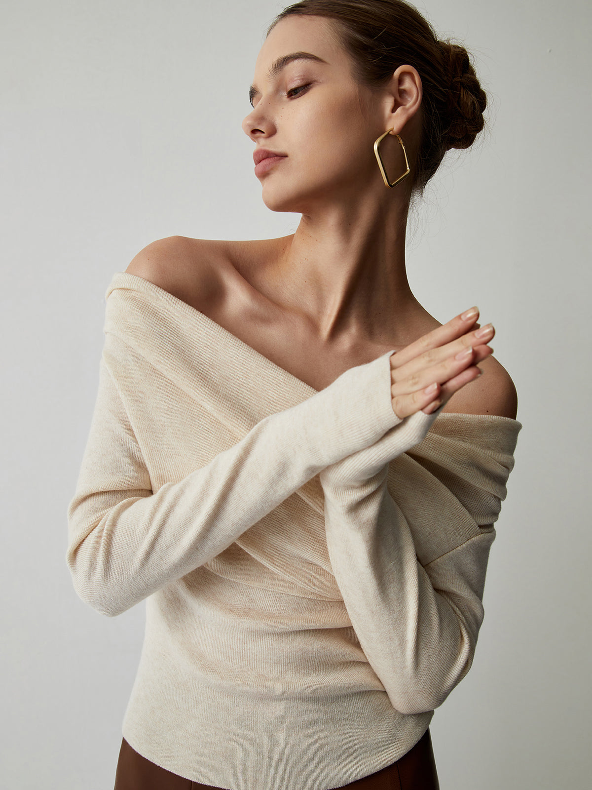 Golden Days Off Shoulder Knit Top