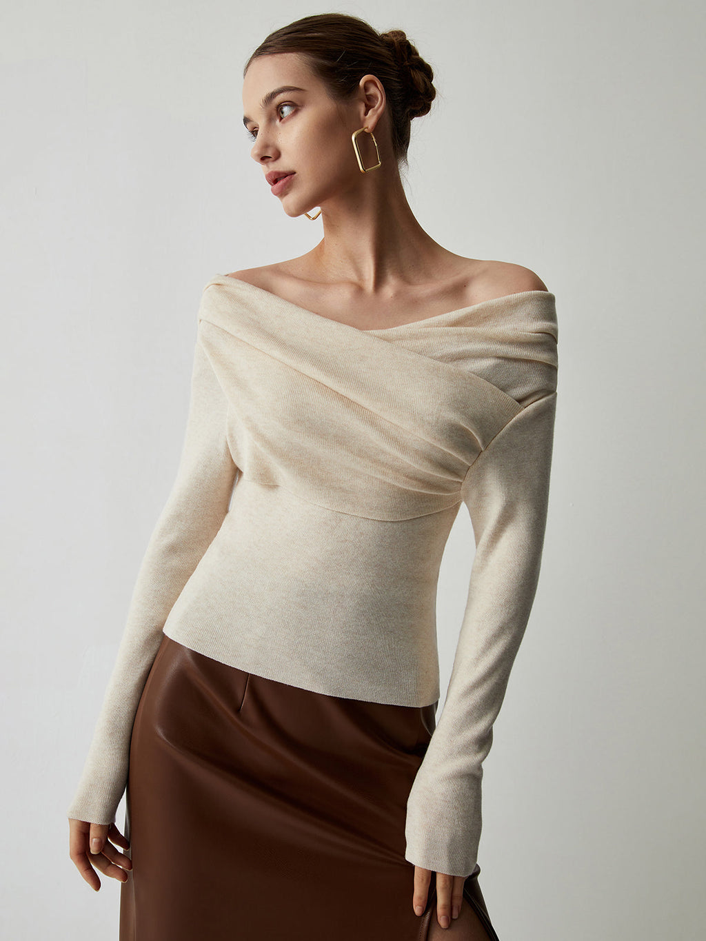 Golden Days Off Shoulder Knit Top