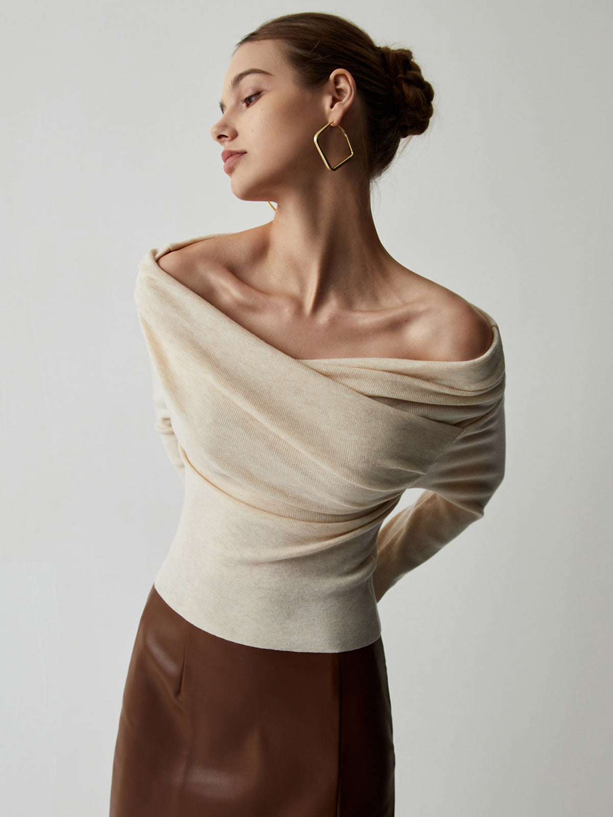 Golden Days Off Shoulder Knit Top