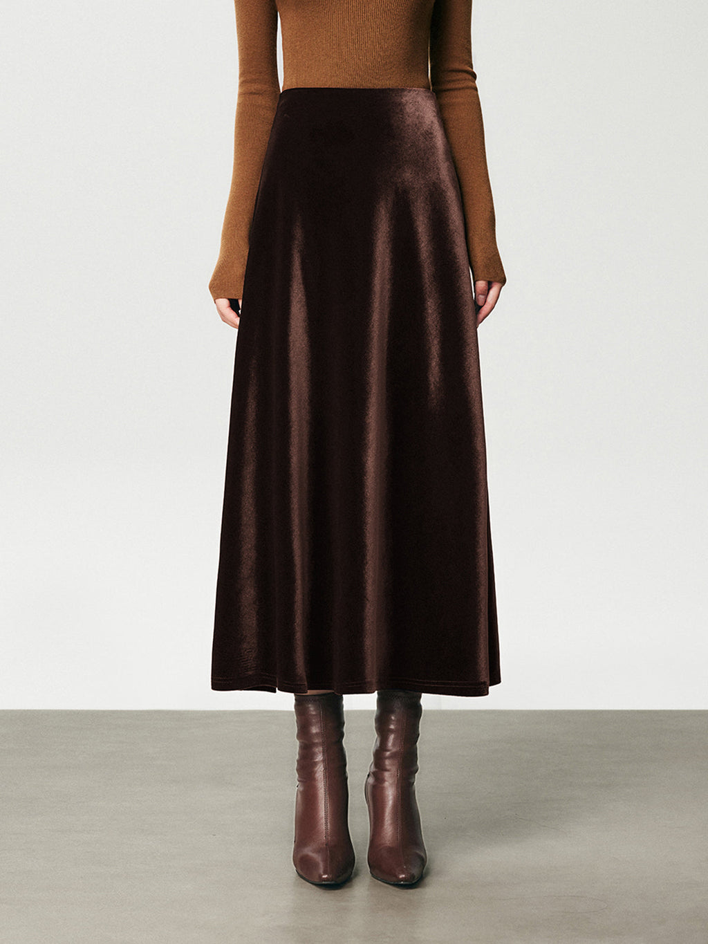Velvet Reign High-Waist Maxi Skirt