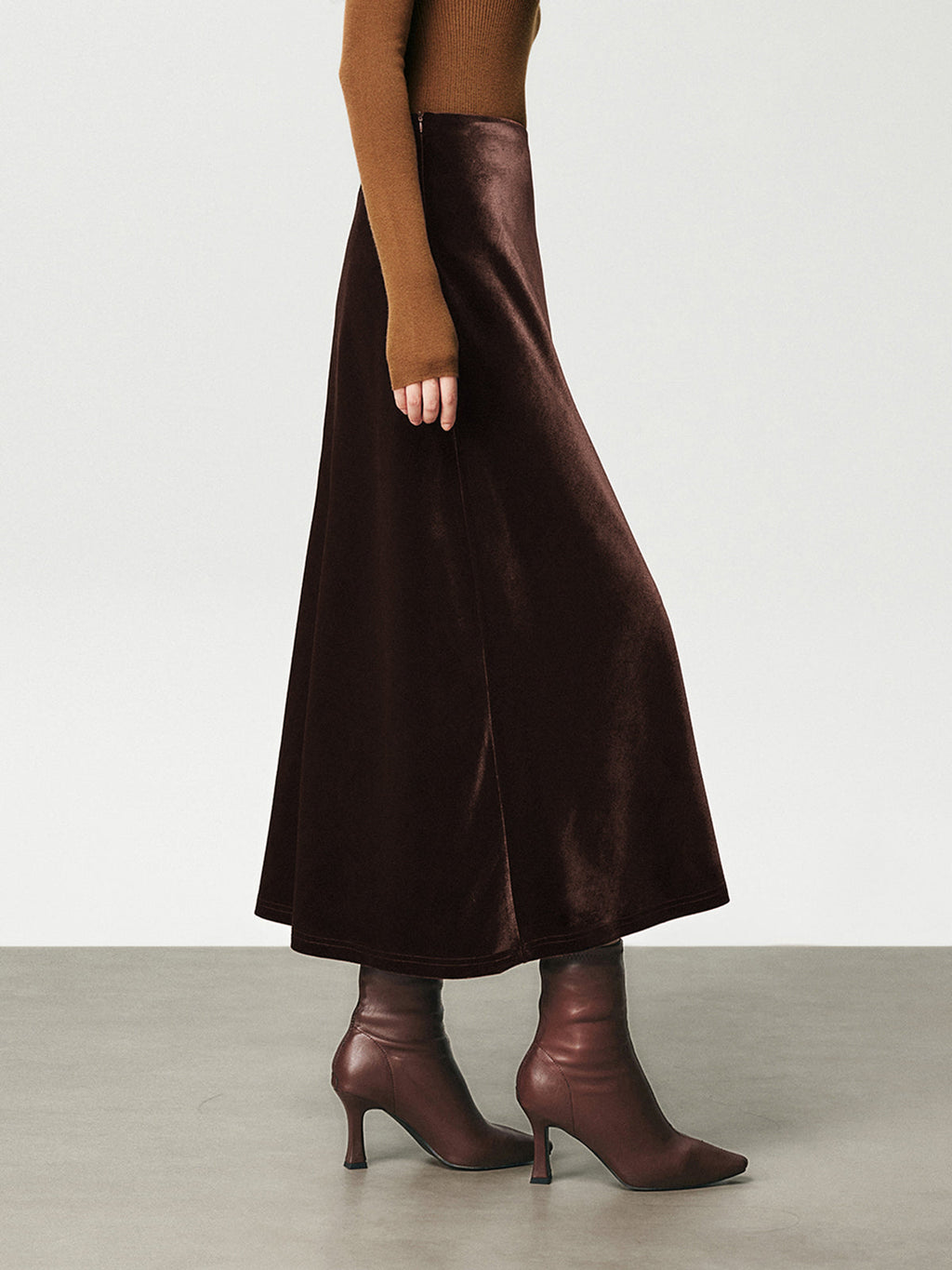 Velvet Reign High-Waist Maxi Skirt