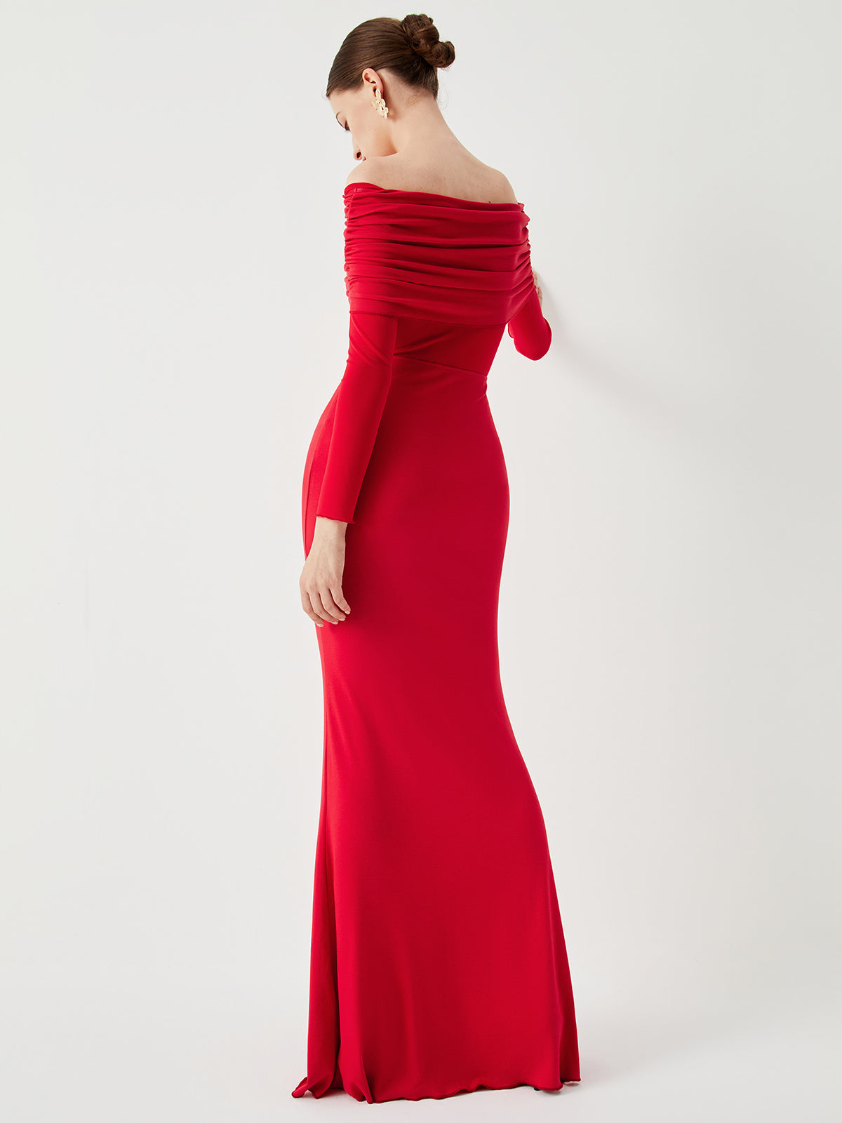 Her Choice Off-Shoulder Long Sleeve Maxi Dress