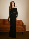 Her Choice Off-Shoulder Long Sleeve Maxi Dress