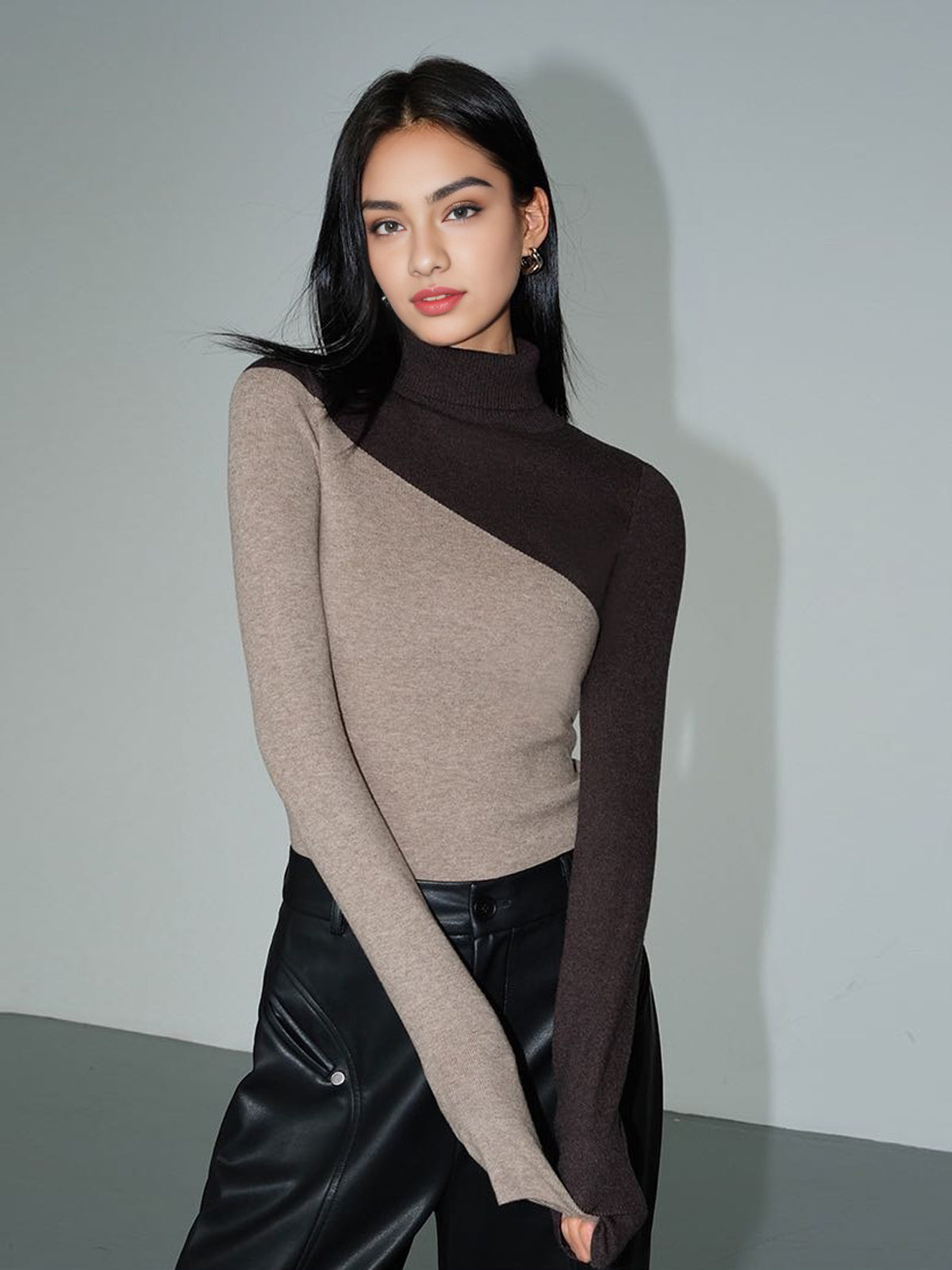It Girl Asymmetric Long Sleeve Knit Top