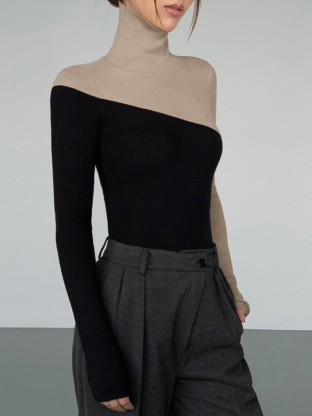 It Girl Asymmetric Long Sleeve Knit Top