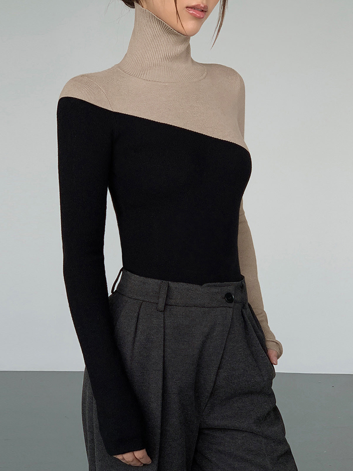 It Girl Asymmetric Long Sleeve Knit Top
