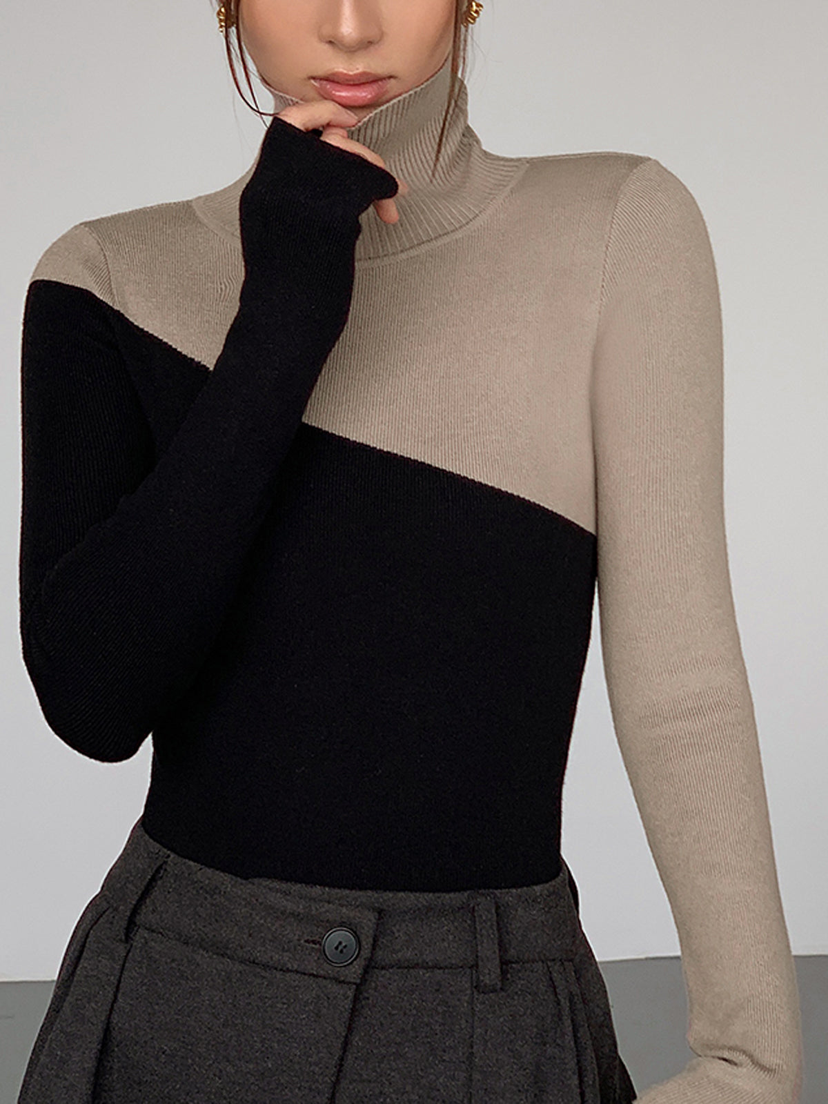 It Girl Asymmetric Long Sleeve Knit Top