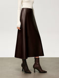 After Dark Faux Leather Midi Skirt