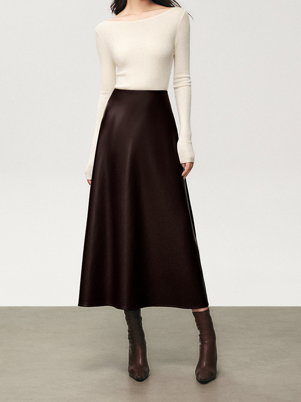 After Dark Faux Leather Midi Skirt