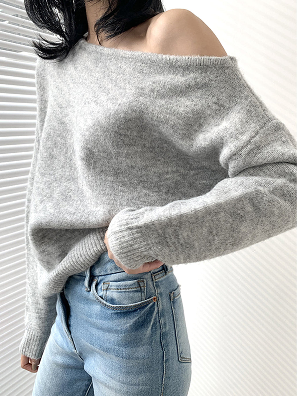 Falling For You One-Shoulder Sweater