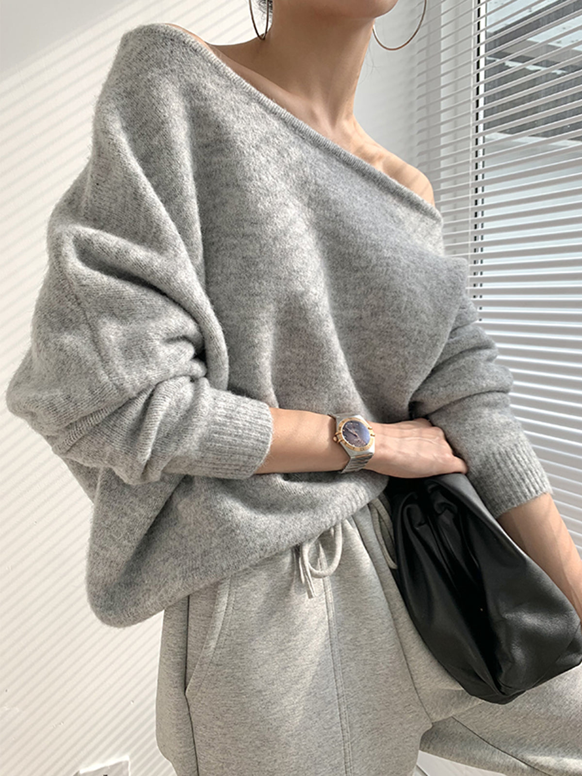 Falling For You One-Shoulder Sweater