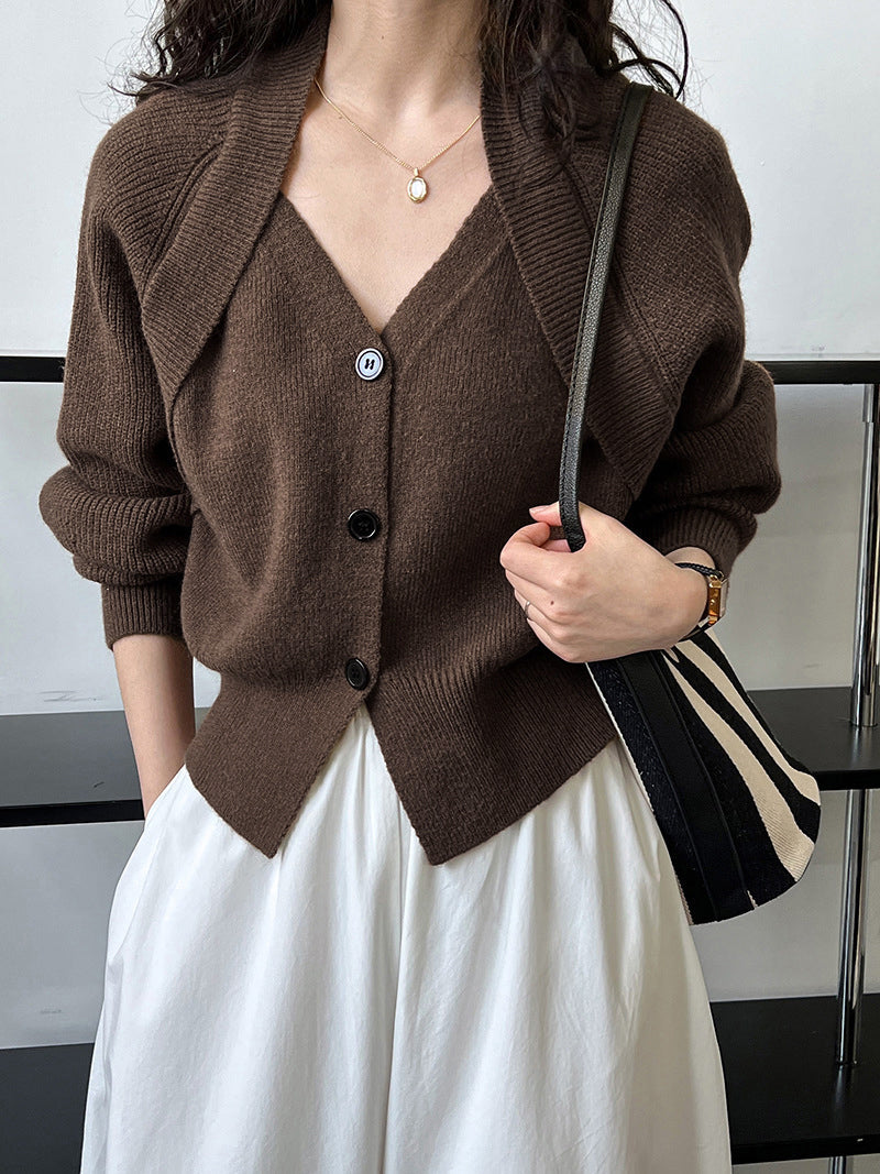 Parlay Patchwork V-Neck Button Sweater
