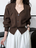 Parlay Patchwork V-Neck Button Sweater