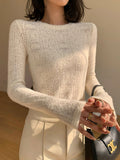 Garden Knit Floral Hollow Long Sleeve