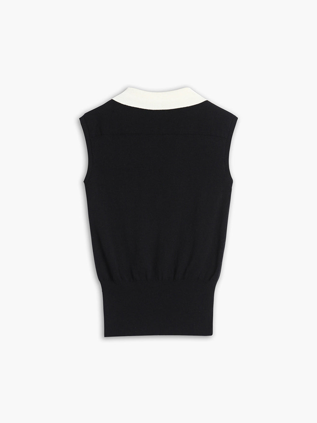 Classy Couture Contrast V-Neck Knit Sweater Vest