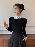 Floral Knit Fantasy Long Sleeve Knit Top