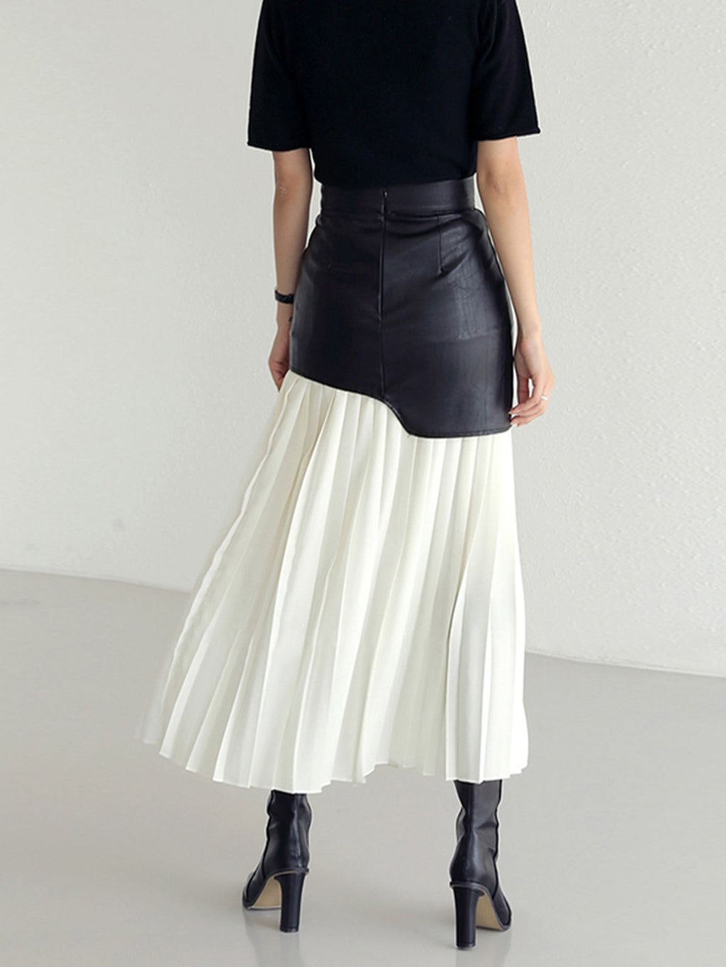 Dubai Dreams Faux Leather Pleated Maxi Skirt