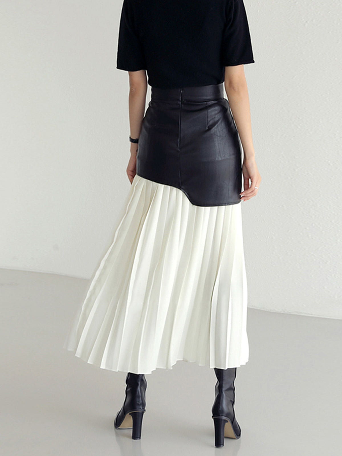 Dubai Dreams Faux Leather Pleated Maxi Skirt