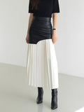 Dubai Dreams Faux Leather Pleated Maxi Skirt