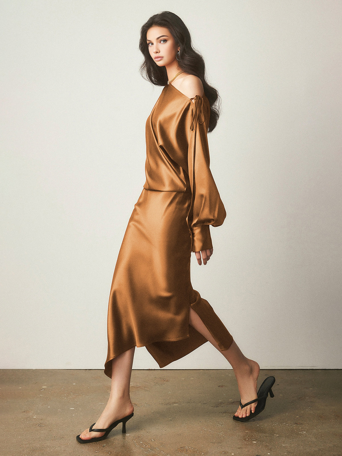 Split Decision Stylish Satin Split Skirt