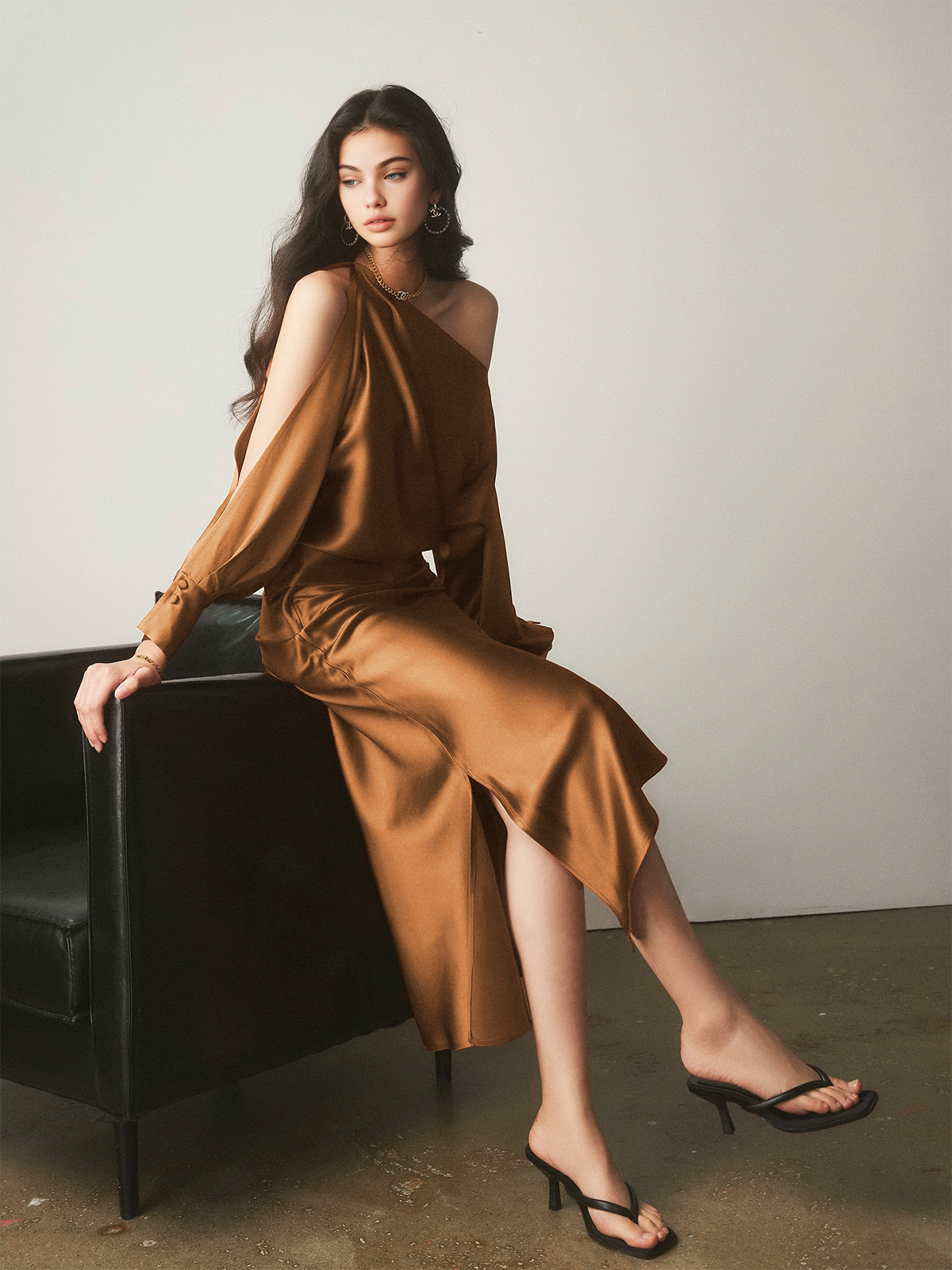Split Decision Stylish Satin Split Skirt