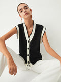 Vera Contrast Trim Sweater Vest