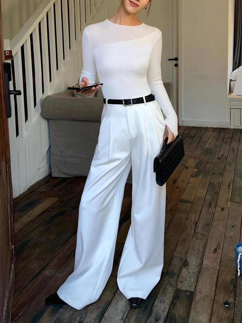 Alice Ribbed Crew Neck Knit Top