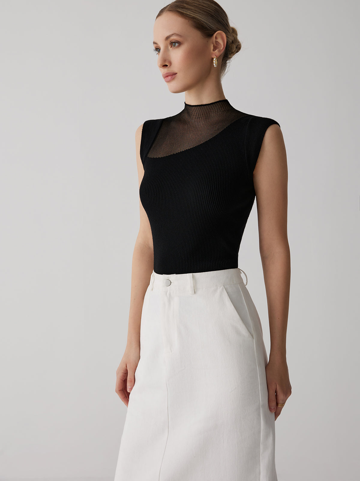 Magic Mesh Patchwork Sleeveless Top