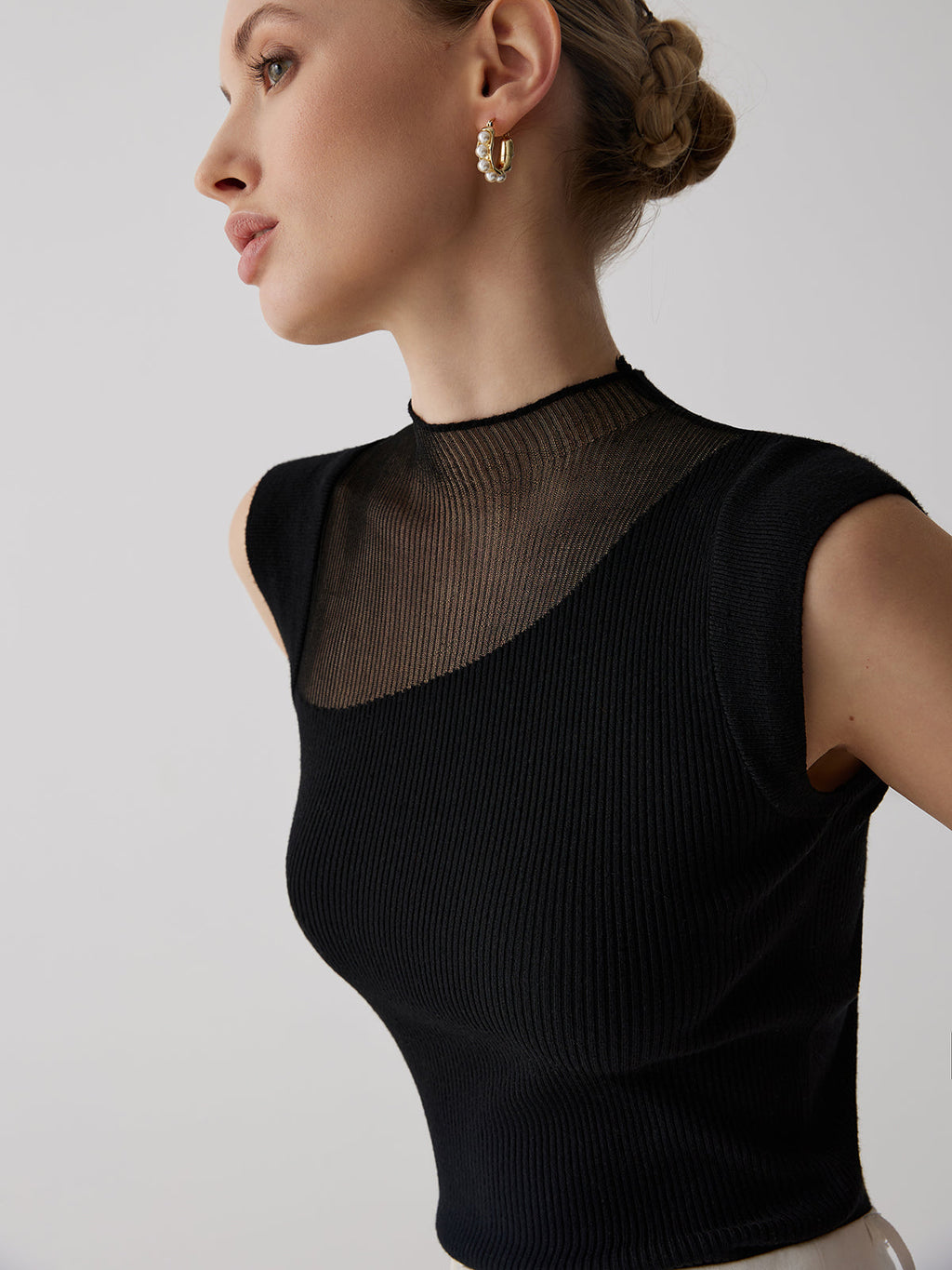 Magic Mesh Patchwork Sleeveless Top