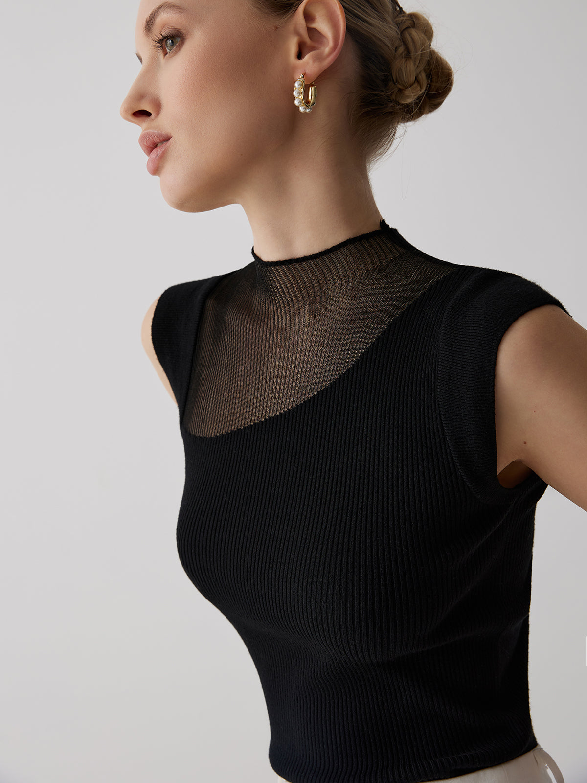 Magic Mesh Patchwork Sleeveless Top