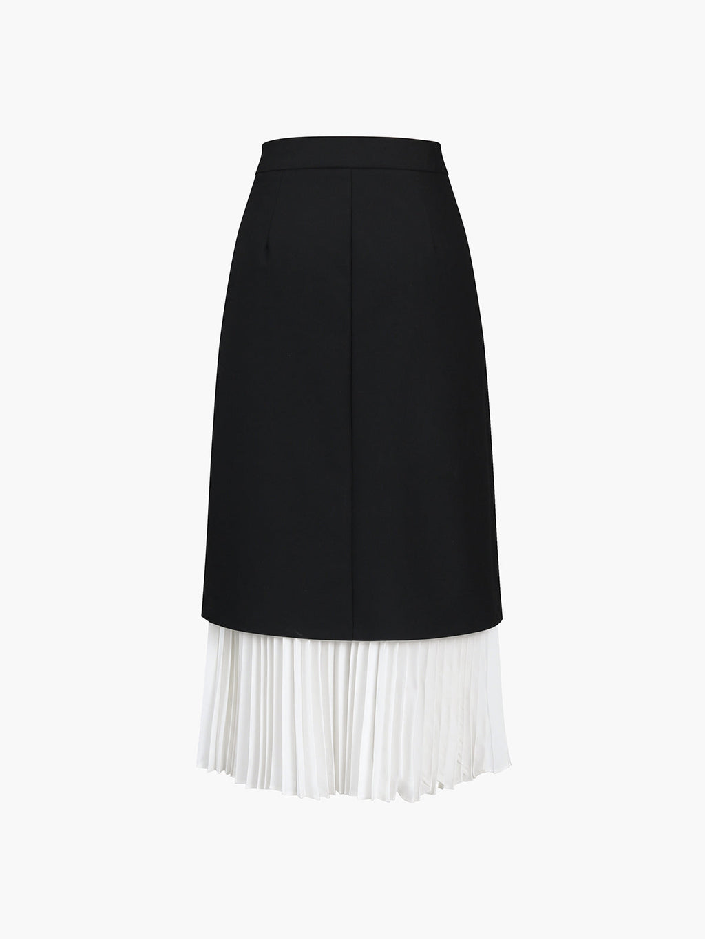 Contrast Hour Two-Tone Pleated Long Skirt