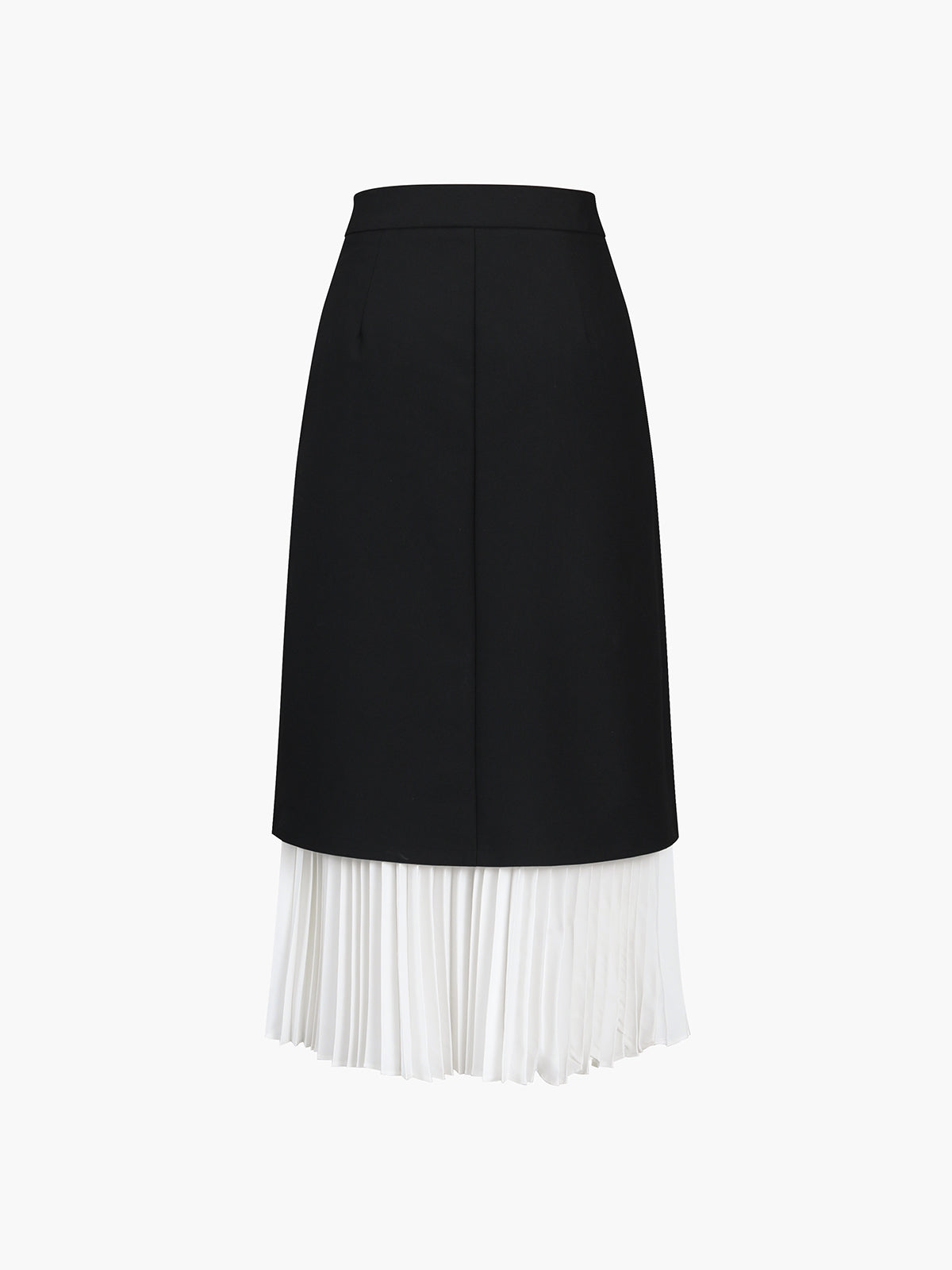 Contrast Hour Two-Tone Pleated Long Skirt
