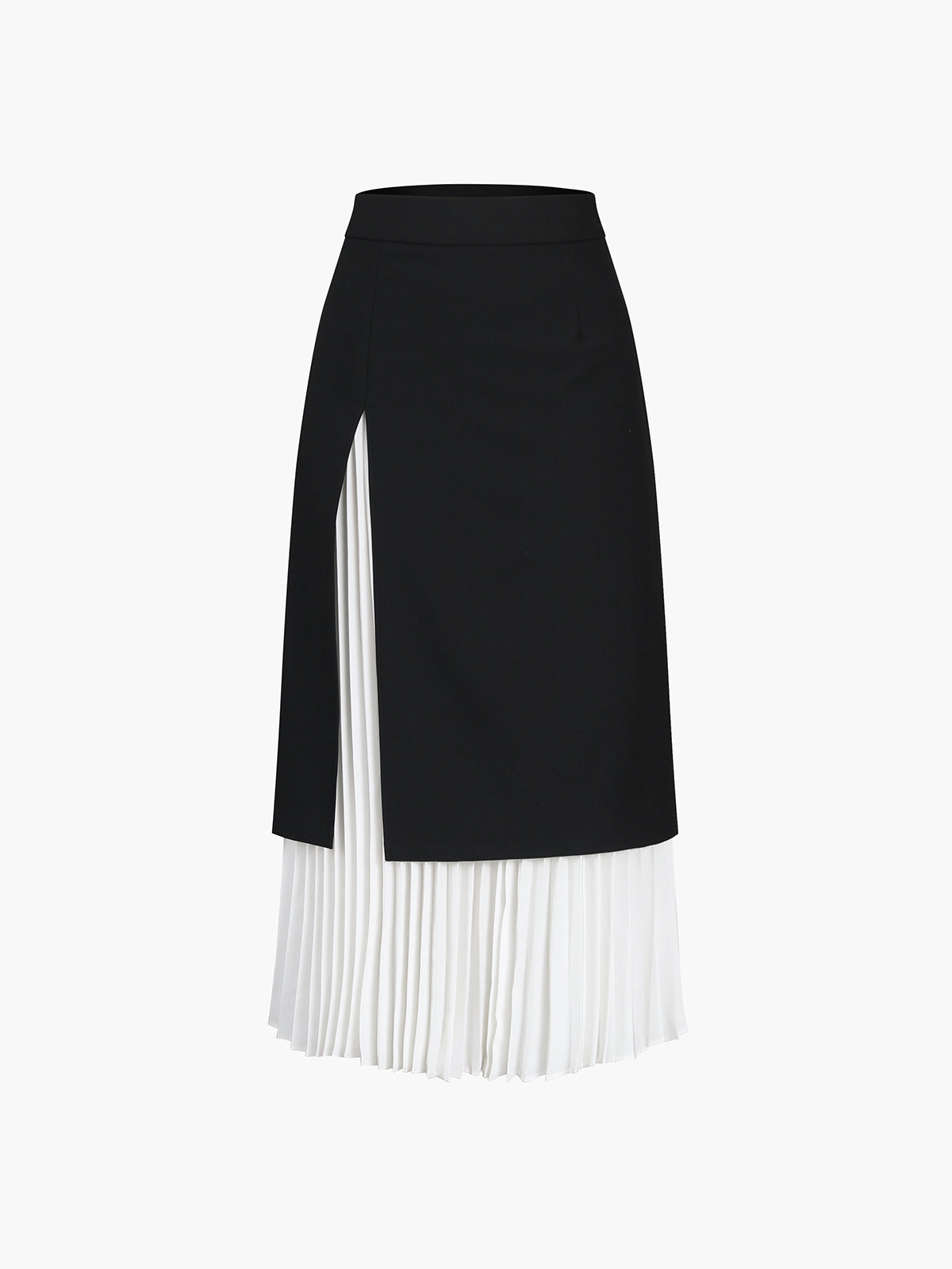 Contrast Hour Two-Tone Pleated Long Skirt