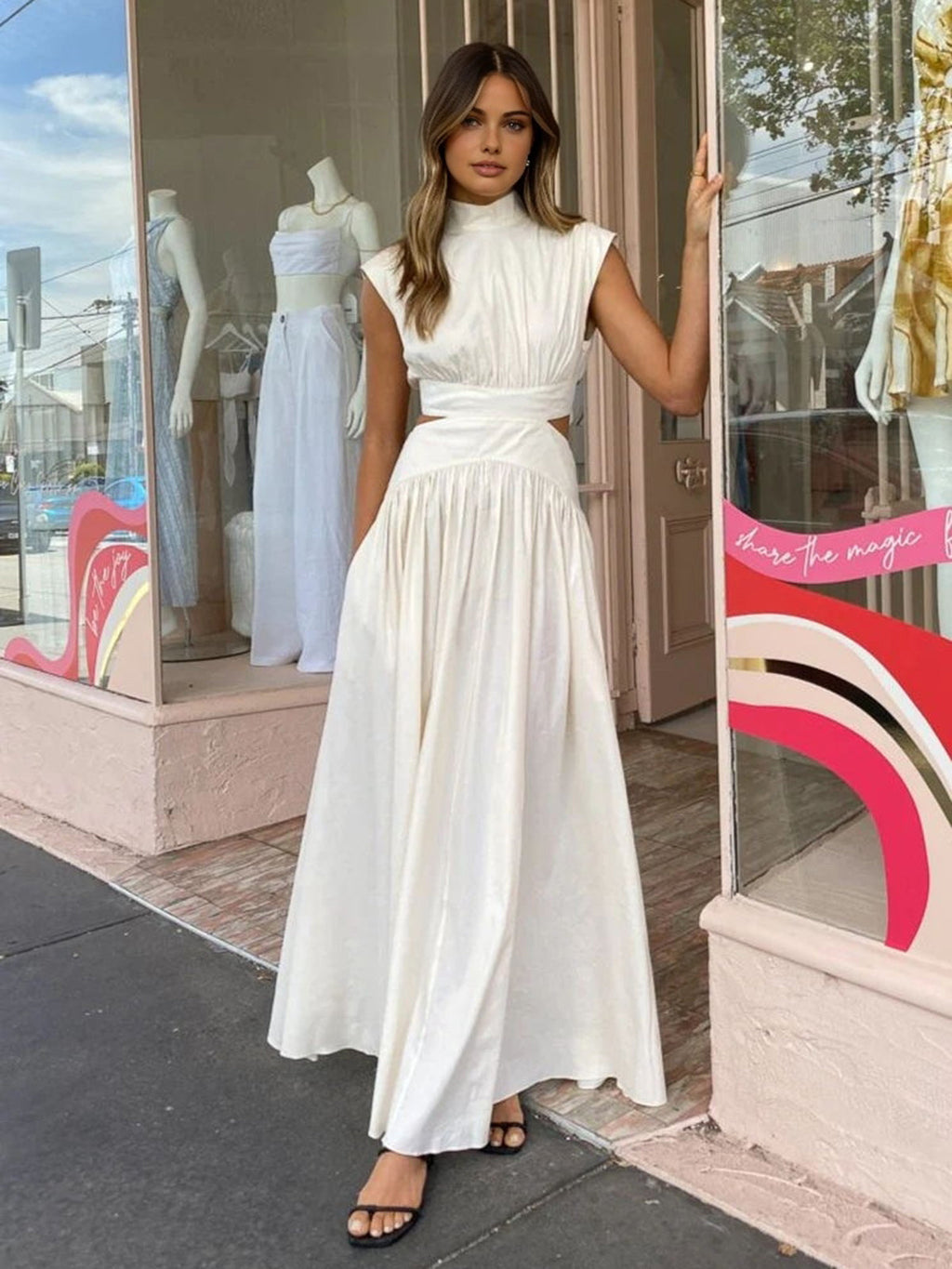 Ellie Mock Neck Comfortable Long Dress